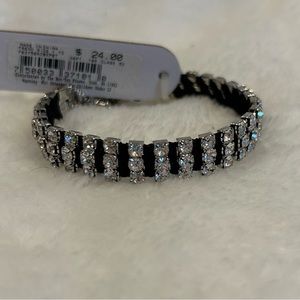 Crystal Bracelet on Stretchy Black Band